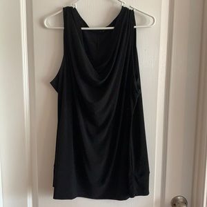 Black drop neck sleeveless top